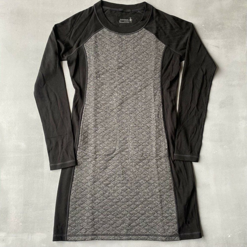 Smartwool Womens Peak Quilted Long Sleeve Mini Dress Pockets Medium
